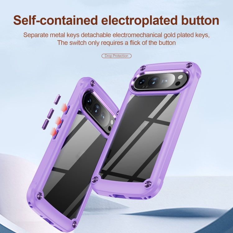 For Google Pixel 9 Pro XL TPU + PC Lens Protection Phone Case(Purple) by buy2fix