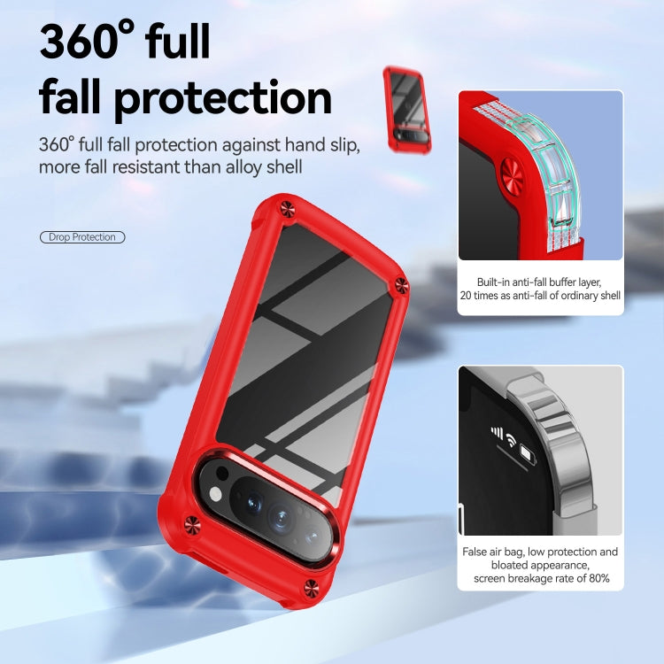 For Google Pixel 9 / 9 Pro TPU + PC Lens Protection Phone Case(Red) by buy2fix