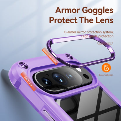 For Google Pixel 9 / 9 Pro TPU + PC Lens Protection Phone Case(Purple) by buy2fix
