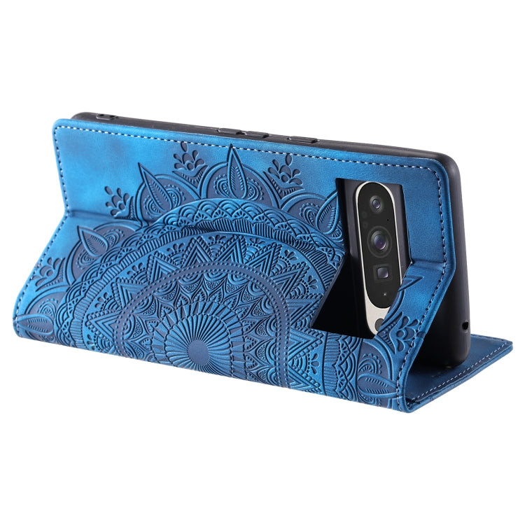 For Google Pixel 9 Pro XL Totem Embossed Magnetic Leather Phone Case(Blue) by buy2fix