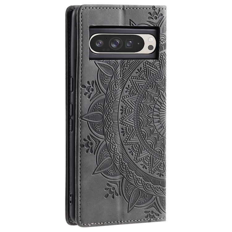 For Google Pixel 9 Pro XL Totem Embossed Magnetic Leather Phone Case(Grey) by buy2fix