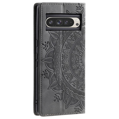 For Google Pixel 9 Pro XL Totem Embossed Magnetic Leather Phone Case(Grey) by buy2fix