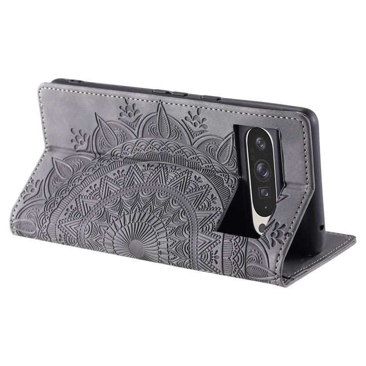 For Google Pixel 9 Pro XL Totem Embossed Magnetic Leather Phone Case(Grey) by buy2fix