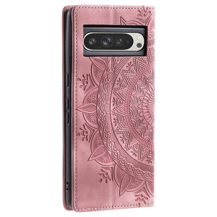 For Google Pixel 9 Pro XL Totem Embossed Magnetic Leather Phone Case(Rose Gold) by buy2fix