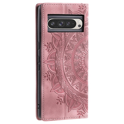 For Google Pixel 9 Pro XL Totem Embossed Magnetic Leather Phone Case(Rose Gold) by buy2fix
