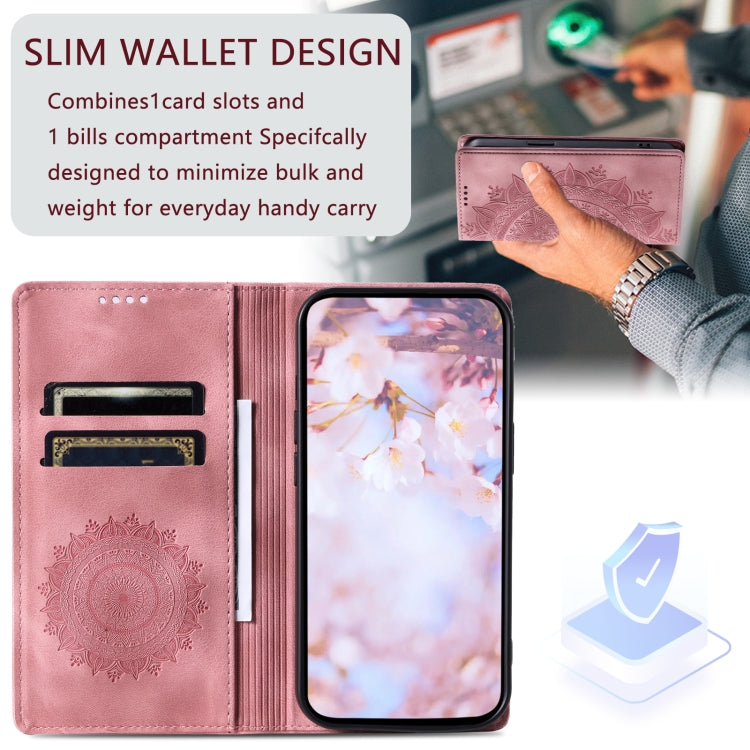 For Google Pixel 9 Pro XL Totem Embossed Magnetic Leather Phone Case(Rose Gold) by buy2fix