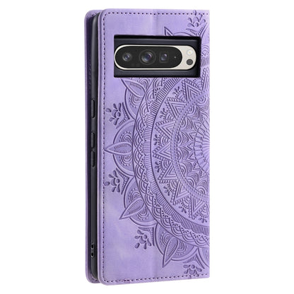 For Google Pixel 9 Pro XL Totem Embossed Magnetic Leather Phone Case(Purple) by buy2fix