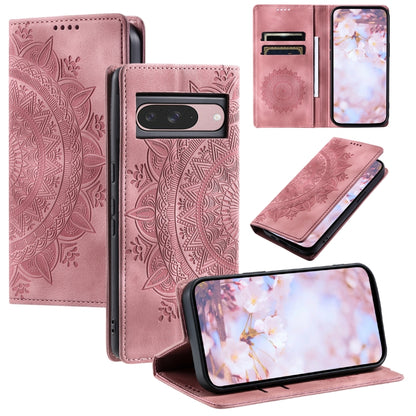 For Google Pixel 9 / 9 Pro Totem Embossed Magnetic Leather Phone Case(Rose Gold) by buy2fix
