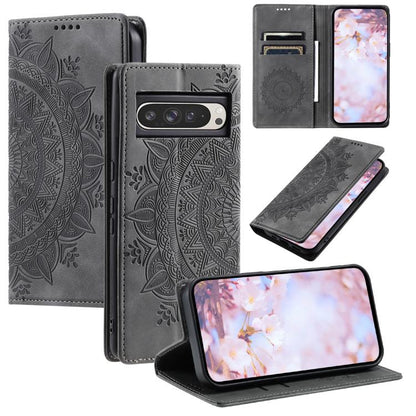 For Google Pixel 10 Pro XL Totem Embossed Magnetic Leather Phone Case(Grey) - Google Cases by buy2fix | Online Shopping UK | buy2fix