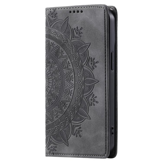 For Google Pixel 10 Pro XL Totem Embossed Magnetic Leather Phone Case(Grey) - Google Cases by buy2fix | Online Shopping UK | buy2fix