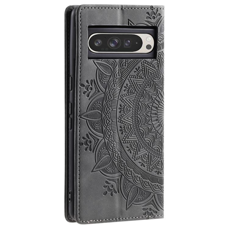 For Google Pixel 10 Pro XL Totem Embossed Magnetic Leather Phone Case(Grey) - Google Cases by buy2fix | Online Shopping UK | buy2fix