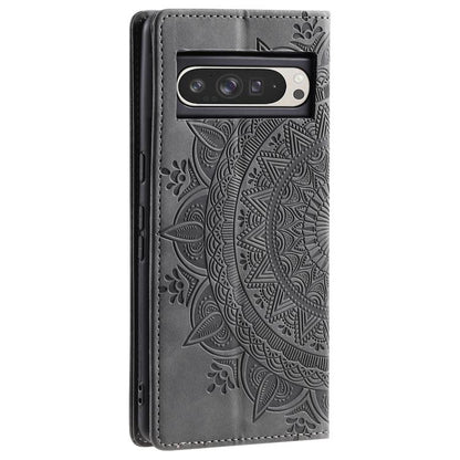 For Google Pixel 10 Pro XL Totem Embossed Magnetic Leather Phone Case(Grey) - Google Cases by buy2fix | Online Shopping UK | buy2fix