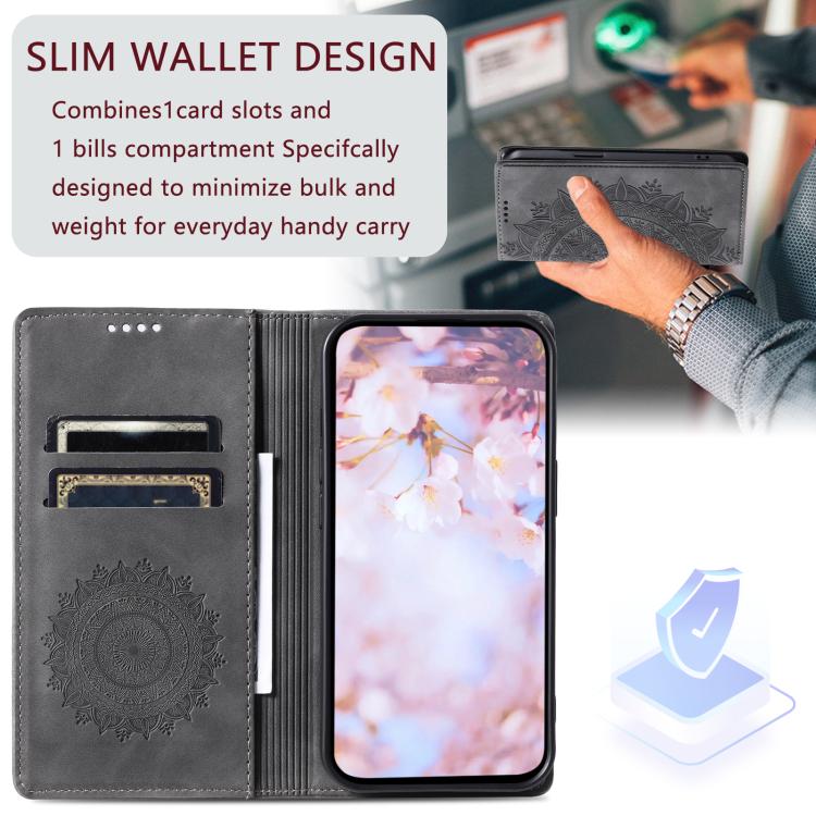 For Google Pixel 10 Pro XL Totem Embossed Magnetic Leather Phone Case(Grey) - Google Cases by buy2fix | Online Shopping UK | buy2fix