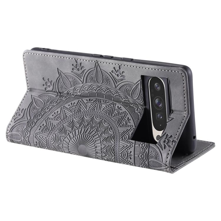 For Google Pixel 10 Pro XL Totem Embossed Magnetic Leather Phone Case(Grey) - Google Cases by buy2fix | Online Shopping UK | buy2fix