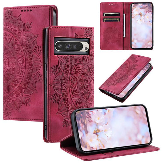 For Google Pixel 10 Pro XL Totem Embossed Magnetic Leather Phone Case(Red) - Google Cases by buy2fix | Online Shopping UK | buy2fix