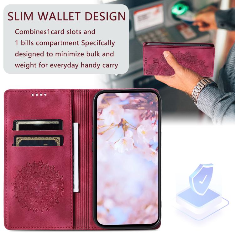 For Google Pixel 10 Pro XL Totem Embossed Magnetic Leather Phone Case(Red) - Google Cases by buy2fix | Online Shopping UK | buy2fix