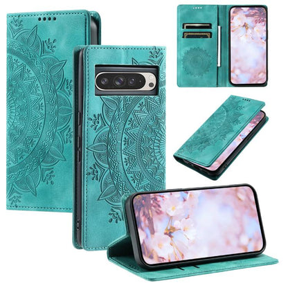 For Google Pixel 10 Pro XL Totem Embossed Magnetic Leather Phone Case(Green) - Google Cases by buy2fix | Online Shopping UK | buy2fix