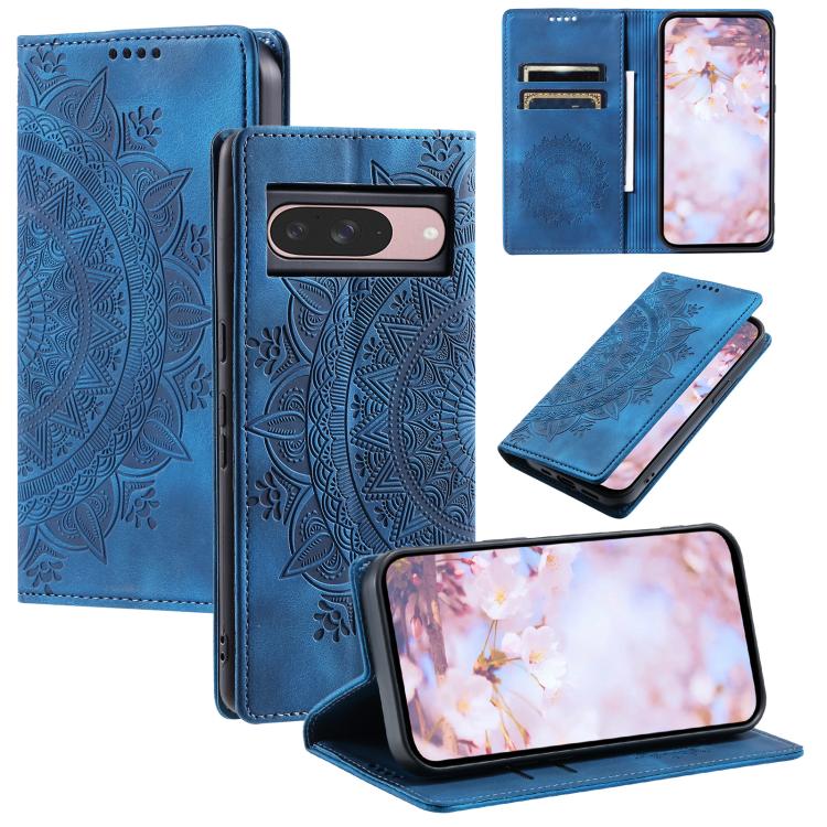 For Google Pixel 10 / 10 Pro Totem Embossed Magnetic Leather Phone Case(Blue) - Google Cases by buy2fix | Online Shopping UK | buy2fix