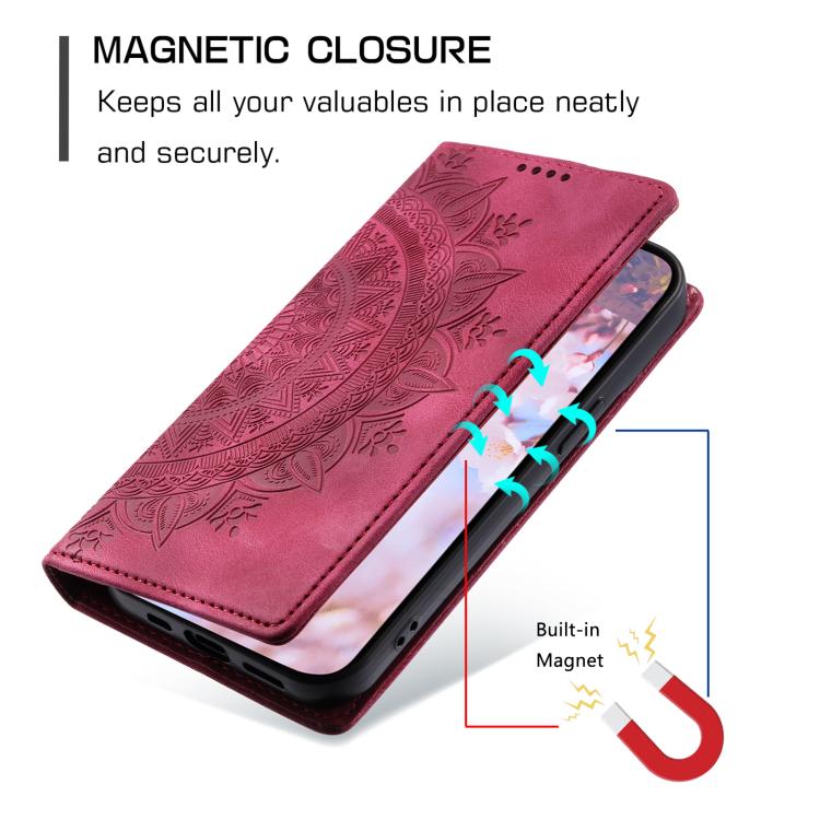 For Google Pixel 10 / 10 Pro Totem Embossed Magnetic Leather Phone Case(Red) - Google Cases by buy2fix | Online Shopping UK | buy2fix