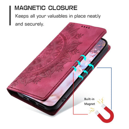 For Google Pixel 10 / 10 Pro Totem Embossed Magnetic Leather Phone Case(Red) - Google Cases by buy2fix | Online Shopping UK | buy2fix