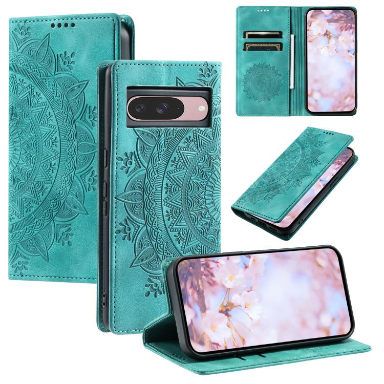 For Google Pixel 10 / 10 Pro Totem Embossed Magnetic Leather Phone Case(Green) - Google Cases by buy2fix | Online Shopping UK | buy2fix