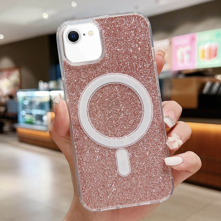 For iPhone SE 2022 / 2020 / 8 / 7 Acrylic Transparent Glitter MagSafe Phone Case(Pink) by buy2fix