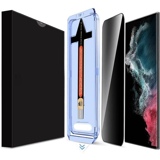 For Samsung Galaxy S22 Ultra 5G LK Easy Install Privacy Tempered Glass Film(Black) - Galaxy Tempered Glass by buy2fix | Online Shopping UK | buy2fix