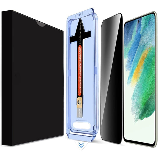 For Samsung Galaxy S21 FE 5G LK Easy Install Privacy Tempered Glass Film(Black) - Galaxy Tempered Glass by buy2fix | Online Shopping UK | buy2fix