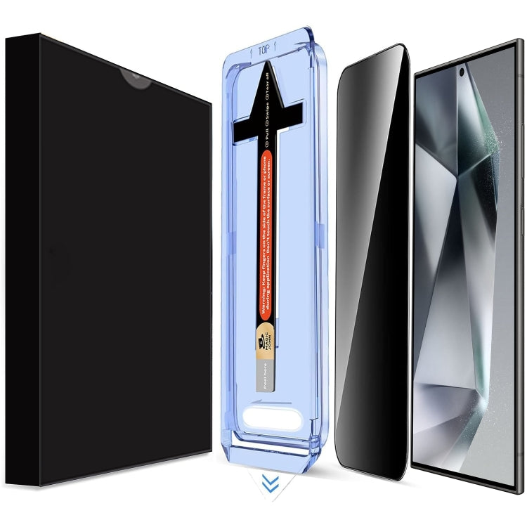 For Samsung Galaxy S25 Ultra 5G LK Easy Install Privacy Tempered Glass Film(Black) by buy2fix