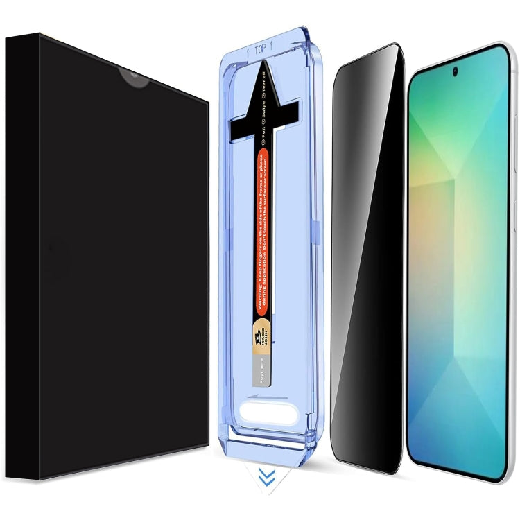 For Samsung Galaxy S25 5G LK Easy Install Privacy Tempered Glass Film(Black) by buy2fix