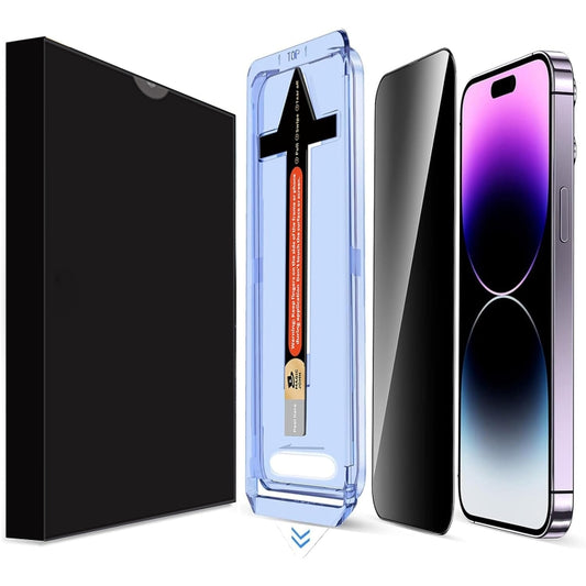 For iPhone 14 Pro LK Easy Install Privacy Tempered Glass Film(Black) - iPhone 14 Pro Tempered Glass by buy2fix | Online Shopping UK | buy2fix