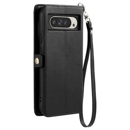 For Google Pixel 9 Pro XL Wallet Multi-card Slot Leather Phone Case with Lanyard(Black) by buy2fix