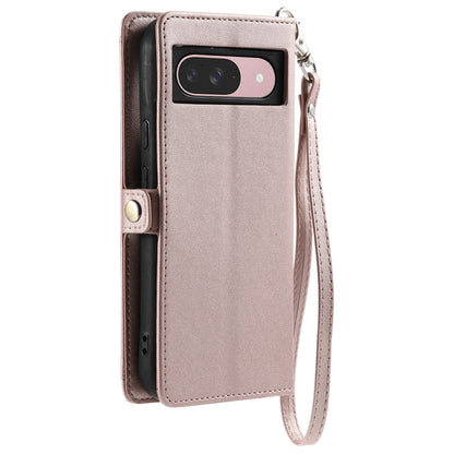 For Google Pixel 9 / 9 Pro Wallet Multi-card Slot Leather Phone Case with Lanyard(Rose Gold) by buy2fix