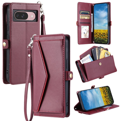 For Google Pixel 9 / 9 Pro Wallet Multi-card Slot Leather Phone Case with Lanyard(Wine Red) by buy2fix