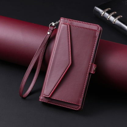 For Google Pixel 9 / 9 Pro Wallet Multi-card Slot Leather Phone Case with Lanyard(Wine Red) by buy2fix