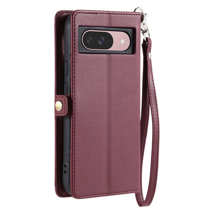 For Google Pixel 9 / 9 Pro Wallet Multi-card Slot Leather Phone Case with Lanyard(Wine Red) by buy2fix