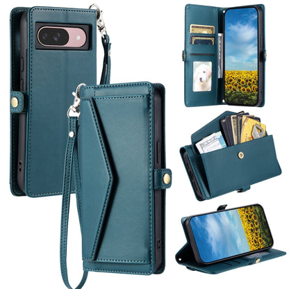 For Google Pixel 9 / 9 Pro Wallet Multi-card Slot Leather Phone Case with Lanyard(Green) by buy2fix