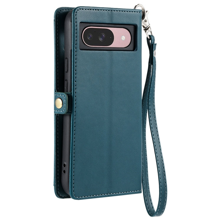 For Google Pixel 9 / 9 Pro Wallet Multi-card Slot Leather Phone Case with Lanyard(Green) by buy2fix