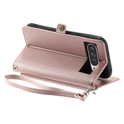For Google Pixel 10 Pro XL Wallet Multi-card Slot Leather Phone Case with Lanyard(Rose Gold) - Google Cases by buy2fix | Online Shopping UK | buy2fix