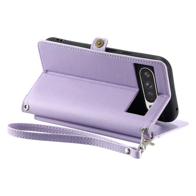 For Google Pixel 10 Pro XL Wallet Multi-card Slot Leather Phone Case with Lanyard(Purple) - Google Cases by buy2fix | Online Shopping UK | buy2fix