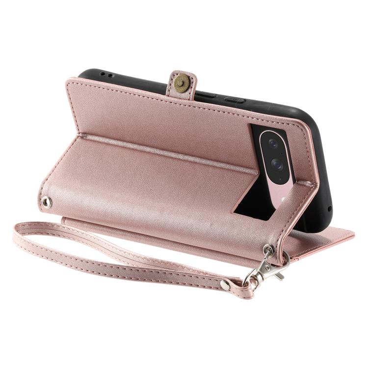 For Google Pixel 10 / 10 Pro Wallet Multi-card Slot Leather Phone Case with Lanyard(Rose Gold) - Google Cases by buy2fix | Online Shopping UK | buy2fix