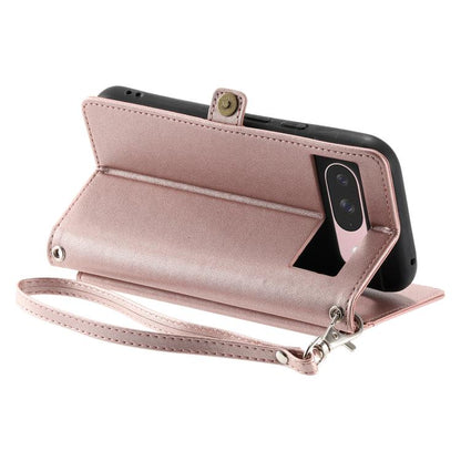 For Google Pixel 10 / 10 Pro Wallet Multi-card Slot Leather Phone Case with Lanyard(Rose Gold) - Google Cases by buy2fix | Online Shopping UK | buy2fix