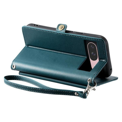 For Google Pixel 10 / 10 Pro Wallet Multi-card Slot Leather Phone Case with Lanyard(Green) - Google Cases by buy2fix | Online Shopping UK | buy2fix