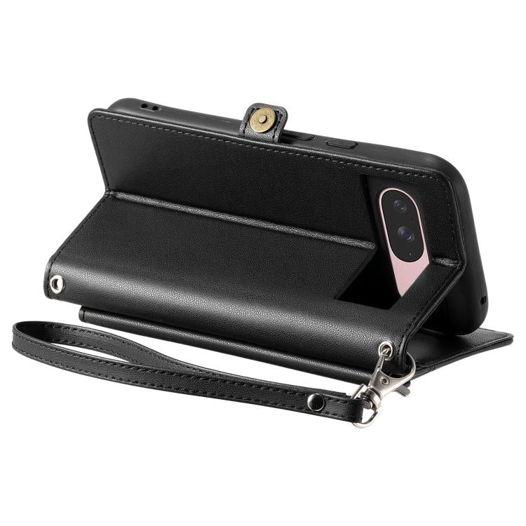 For Google Pixel 10 / 10 Pro Wallet Multi-card Slot Leather Phone Case with Lanyard(Black) - Google Cases by buy2fix | Online Shopping UK | buy2fix