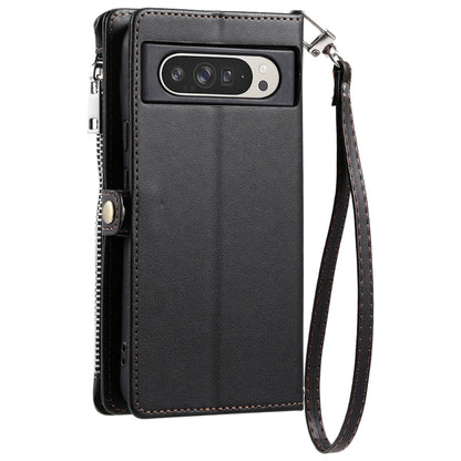 For Google Pixel 9 Pro XL Leather Stitching Multi-card Slot Zipper Phone Case(Black) by buy2fix