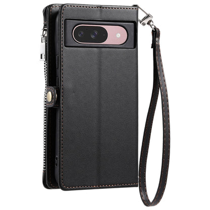 For Google Pixel 9 / 9 Pro Leather Stitching Multi-card Slot Zipper Phone Case(Black) by buy2fix