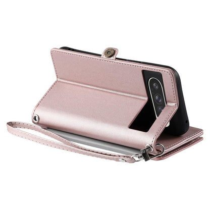 For Google Pixel 10 Pro XL Leather Stitching Multi-card Slot Zipper Phone Case(Rose Gold) - Google Cases by buy2fix | Online Shopping UK | buy2fix