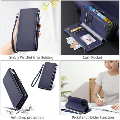 For Google Pixel 10 Pro XL Leather Stitching Multi-card Slot Zipper Phone Case(Blue) - Google Cases by buy2fix | Online Shopping UK | buy2fix