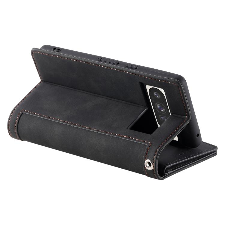 For Google Pixel 10 Pro XL Nine Card Zipper Bag Leather Phone Case with Lanyard(Black) - Google Cases by buy2fix | Online Shopping UK | buy2fix