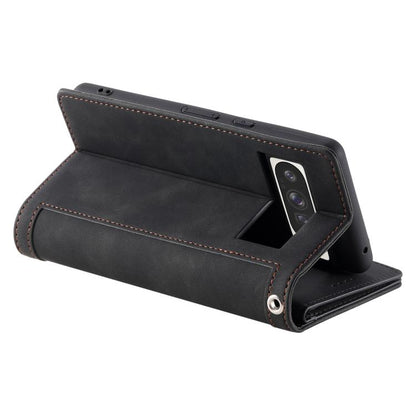 For Google Pixel 10 Pro XL Nine Card Zipper Bag Leather Phone Case with Lanyard(Black) - Google Cases by buy2fix | Online Shopping UK | buy2fix